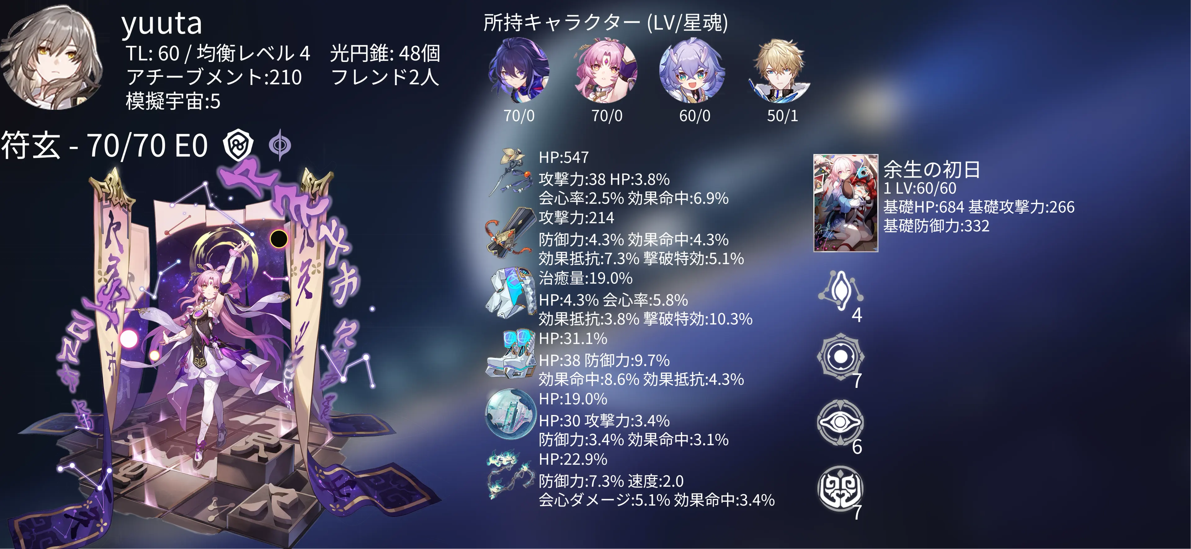 プロファイル表示(スターレール)